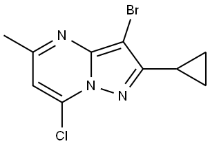 3-bromo-7-chloro-2-cyclopropyl-5-methylpyrazolo[1,5-a]pyrimidine Structure