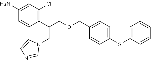 Benzenamine, 3-chloro-4-[1-(1H-imidazol-1-ylmethyl)-2-[[4-(phenylthio)phenyl]methoxy]ethyl Structure