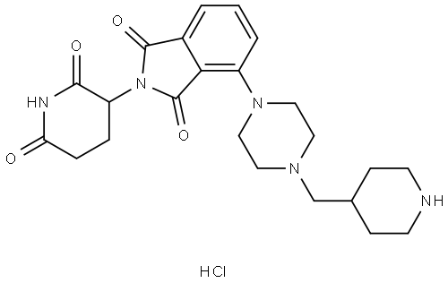 2-(2,6-dioxopiperidin-3-yl)-4-(4-(piperidin-4-ylmethyl)piperazin-1-yl)isoindoline-1,3-dione hydrochloride Structure