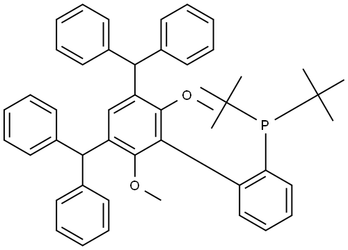 di-tert-butyl(3',5'-dibenzhydryl-2',6'-dimethoxy-[1,1'-biphenyl]-2-yl)phosphine Structure