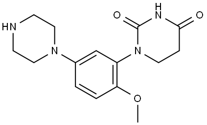 1-(2-methoxy-5-(piperazin-1-yl)phenyl)dihydropyrimidine-2,4(1H,3H)-dione Structure