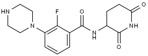 N-(2,6-dioxopiperidin-3-yl)-2-fluoro-3-(piperazin-1-yl)benzamide Structure