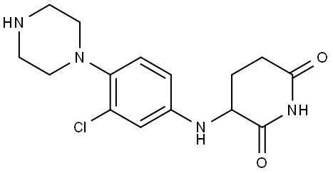 3-(3-chloro-4-piperazin-1-yl-anilino)piperidine-2,6-dione Structure