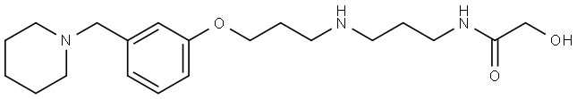 Acetamide, 2-hydroxy-N-[3-[[3-[3-(1-piperidinylmethyl)phenoxy]propyl]amino]propyl]- Structure