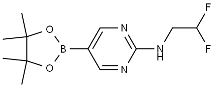 2-Pyrimidinamine, N-(2,2-difluoroethyl)-5-(4,4,5,5-tetramethyl-1,3,2-dioxabor... 구조식 이미지