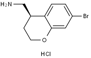 2H-1-Benzopyran-4-methanamine, 7-bromo-3,4-dihydro-, hydrochloride (1:1), (4R)- Structure