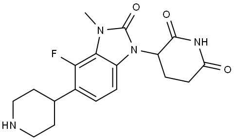 3-[4-fluoro-3-methyl-2-oxo-5-(4-piperidyl)benzimidazol-1-yl]piperidine-2,6-dione Structure