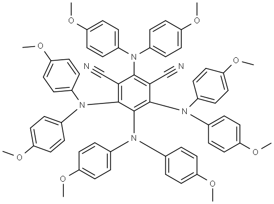 1,3-Benzenedicarbonitrile, 2,4,5,6-tetrakis[bis(4-methoxyphenyl)amino]- Structure