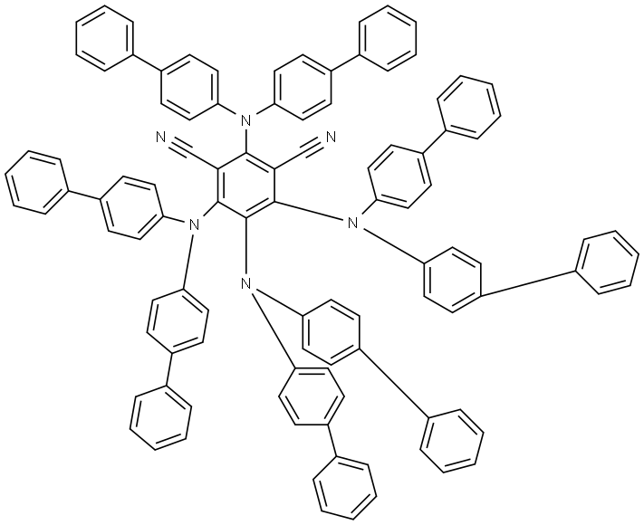 1,3-Benzenedicarbonitrile, 2,4,5,6-tetrakis[bis([1,1′-biphenyl]-4-yl)amino]- Structure