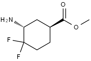 Cyclohexanecarboxylic acid, 3-amino-4,4-difluoro-, methyl ester, (1S,3R)- 구조식 이미지