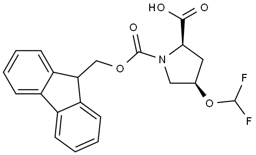 (4R)-1-Fmoc-4-(difluoromethoxy)-D-proline Structure