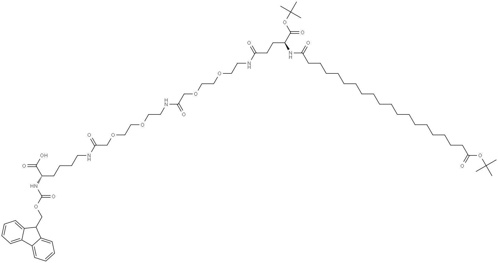 Fmoc-L-Lys[C20-OtBu-Glu(OtBu)-AEEA-AEEA]-OH Structure