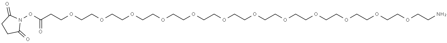 2,5-dioxopyrrolidin-1-yl 1-amino-3,6,9,12,15,18,21,24,27,30,33,36-dodecaoxanonatriacontan-39-oate Structure