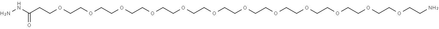 1-amino-3,6,9,12,15,18,21,24,27,30,33,36-dodecaoxanonatriacontane-39-hydrazide Structure