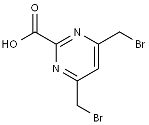 4,6-bis(bromomethyl)pyrimidine-2-carboxylic acid Structure