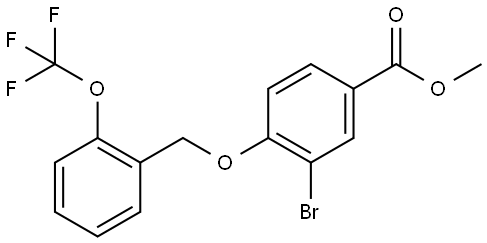 Benzoic acid, 3-bromo-4-[[2-(trifluoromethoxy)phenyl]methoxy]-, methyl ester Structure