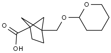 4-(((tetrahydro-2H-pyran-2-yl)oxy)methyl)bicyclo[2.1.1]hexane-1-carboxylic acid Structure