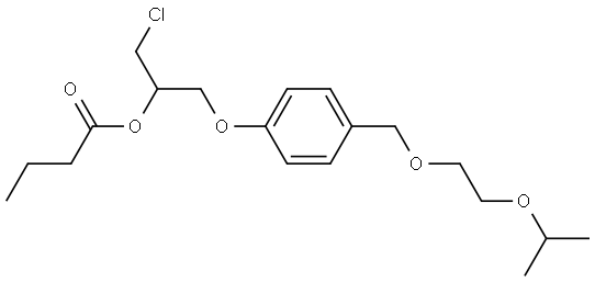 Butanoic acid, 2-chloro-1-[[4-[[2-(1-methylethoxy)ethoxy]methyl]phenoxy]methyl]ethyl ester Structure