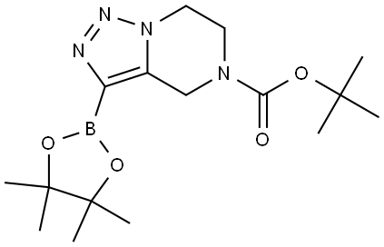 3-(4,4,5,5-tetramethyl-[1,3,2]dioxaborolan-2-yl)-6,7-dihydro-4H-[1,2,3]triazolo[1,5-a]pyrazine-5-carboxylic acid tert-butyl ester Structure