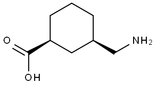 (1S,3R)-3-(aminomethyl)cyclohexanecarboxylic acid Structure