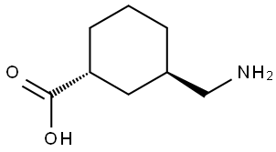 (1R,3R)-3-(aminomethyl)cyclohexanecarboxylic acid Structure