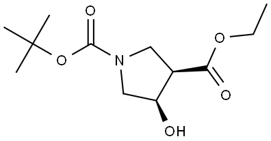 1-tert-butyl 3-ethyl (3R,4R)-4-hydroxypyrrolidine-1,3-dicarboxylate Structure