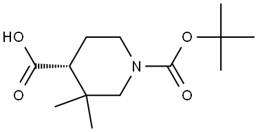 (4R)-1-tert-butoxycarbonyl-3,3-dimethyl-piperidine-4-carboxylic acid Structure