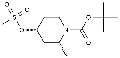 tert-butyl (2R,4R)-2-methyl-4-methylsulfonyloxy-piperidine-1-carboxylate Structure