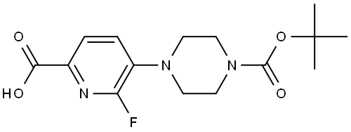 1-Piperazinecarboxylic acid, 4-(6-carboxy-2-fluoro-3-pyridinyl)-, 1-(1,1-dimethylethyl) ester Structure