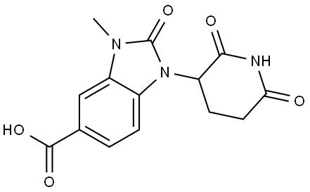 1-(2,6-dioxo-3-piperidyl)-3-methyl-2-oxo-benzimidazole-5-carboxylic acid Structure