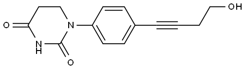 1-[4-(4-hydroxybut-1-ynyl)phenyl]hexahydropyrimidine-2,4-dione Structure