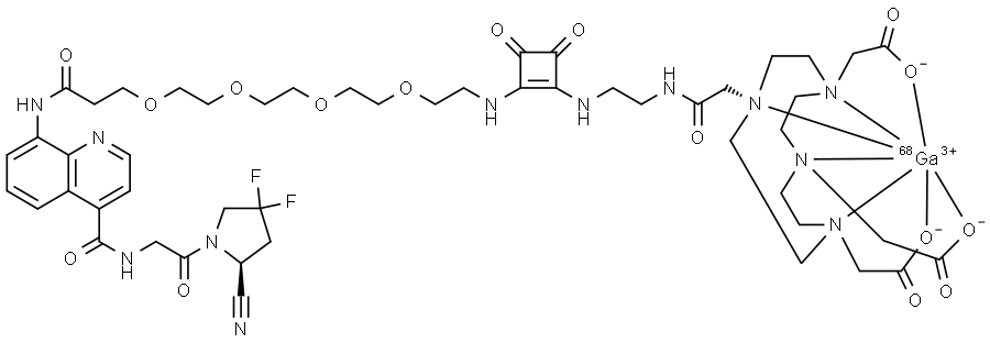 68Ga-squaric acid-PEG4(propionic acid)-OncoFAP Structure