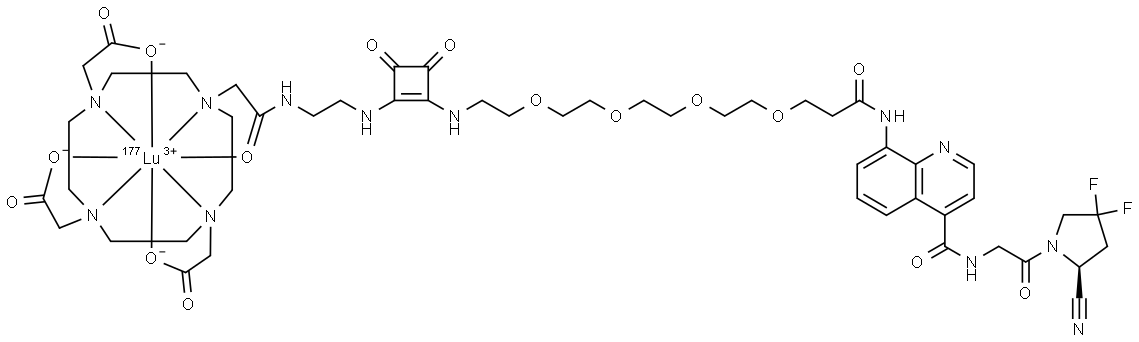 177Lu-DOTA-squaric acid-PEG4(propionic acid)-OncoFAP Structure