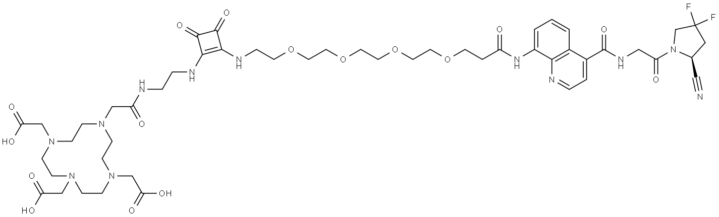 DOTA-squaric acid-PEG4(propionic acid)-OncoFAP Structure