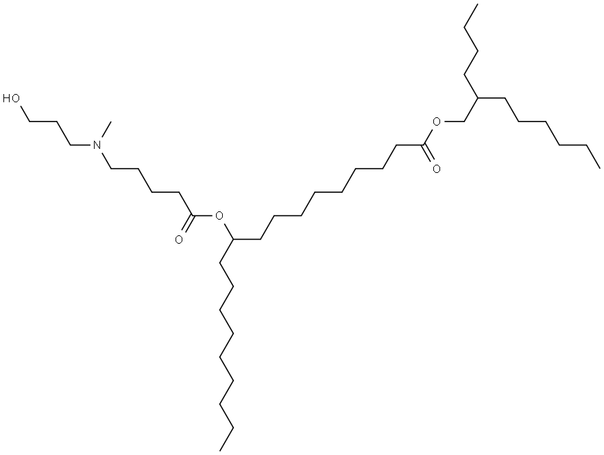 2-butyloctyl 10-((5-((3-hydroxypropyl)(methyl)amino)pentanoyl)oxy)nonadecanoate Structure