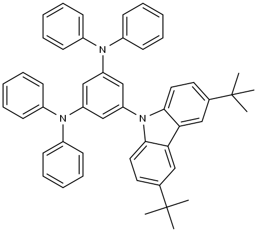 (5-(3,6-ditert-butyl-9H-carbazol-9-yl)-N1,N1,N3,N3-tetraphenyl-1,3-diamine) Structure