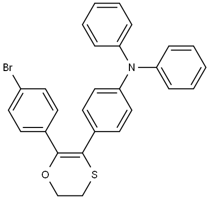 Benzenamine, 4-[2-(4-bromophenyl)-5,6-dihydro-1,4-oxathiin-3-yl]-N,N-diphenyl- Structure