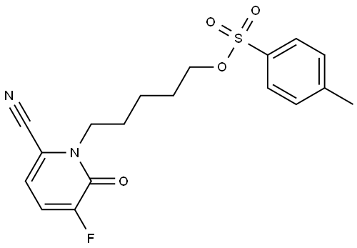 5-(6-cyano-3-fluoro-2-oxo-1-pyridyl)pentyl 4-methyl benzenesulfonate Structure