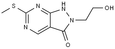 3H-Pyrazolo[3,4-d]pyrimidin-3-one, 1,2-dihydro-2-(2-hydroxyethyl)-6-(methylthio)- Structure