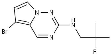 5-bromo-N-(2-fluoro-2-methylpropyl)pyrrolo[2,1-f][1,2,4]triazin-2-amine 구조식 이미지