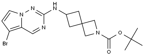 tert-butyl 6-((5-bromopyrrolo[2,1-f][1,2,4]triazin-2-yl)amino)-2-azaspiro[3.3]heptane-2-carboxylate Structure