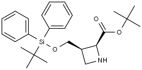tert-butyl (2S,3R)-3-(((tert-butyldiphenylsilyl)oxy)methyl)azetidine-2-carboxylate 구조식 이미지