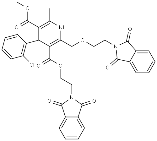 3,5-Pyridinedicarboxylic acid, 4-(2-chlorophenyl)-2-[[2-(1,3-dihydro-1,3-dioxo-2H-isoindol-2-yl)ethoxy]methyl]-1,4-dihydro-6-methyl-, 3-[2-(1,3-dihydro-1,3-dioxo-2H-isoindol-2-yl)ethyl] 5-methyl ester Structure