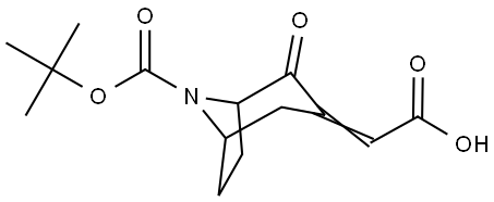 2-((±)-8-(tert-butoxycarbonyl)-2-oxo-8-azabicyclo[3.2.1]octan-3-ylidene)acetic acid Structure