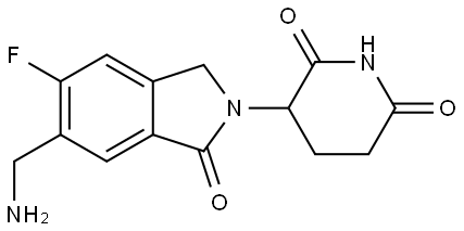 3-(6-(aminomethyl)-5-fluoro-1-oxoisoindolin-2-yl)piperidine-2,6-dione Structure