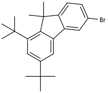 9H-Fluorene, 6-bromo-1,3-bis(1,1-dimethylethyl)-9,9-dimethyl- 구조식 이미지