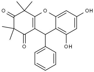 1H-Xanthene-1,3(2H)-dione, 4,9-dihydro-6,8-dihydroxy-2,2,4,4-tetramethyl-9-phenyl- (ACI) Structure