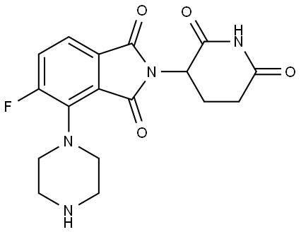 2-(2,6-dioxopiperidin-3-yl)-5-fluoro-4-(piperazin-1-yl)isoindoline-1,3-dione Structure