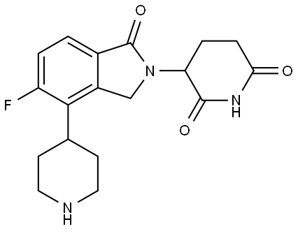 3-(5-fluoro-1-oxo-4-(piperidin-4-yl)isoindolin-2-yl)piperidine-2,6-dione Structure