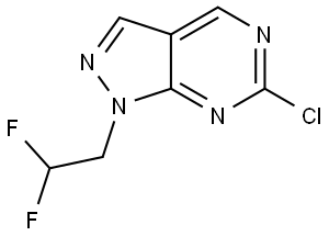 1H-Pyrazolo[3,4-d]pyrimidine, 6-chloro-1-(2,2-difluoroethyl)- Structure